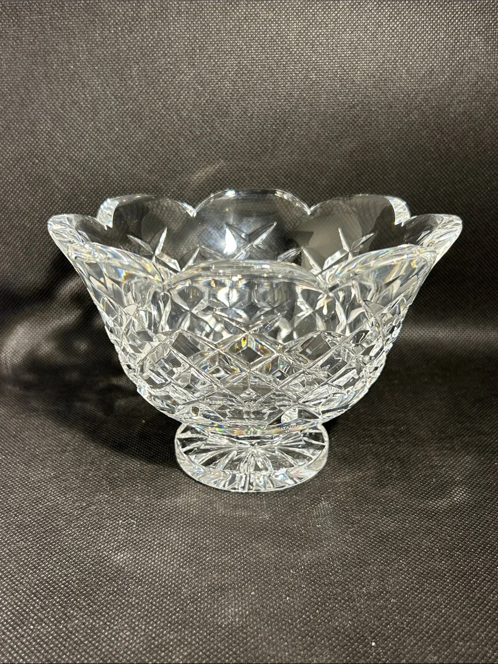 Waterford Clear Crystal Scalloped Footed Bowl